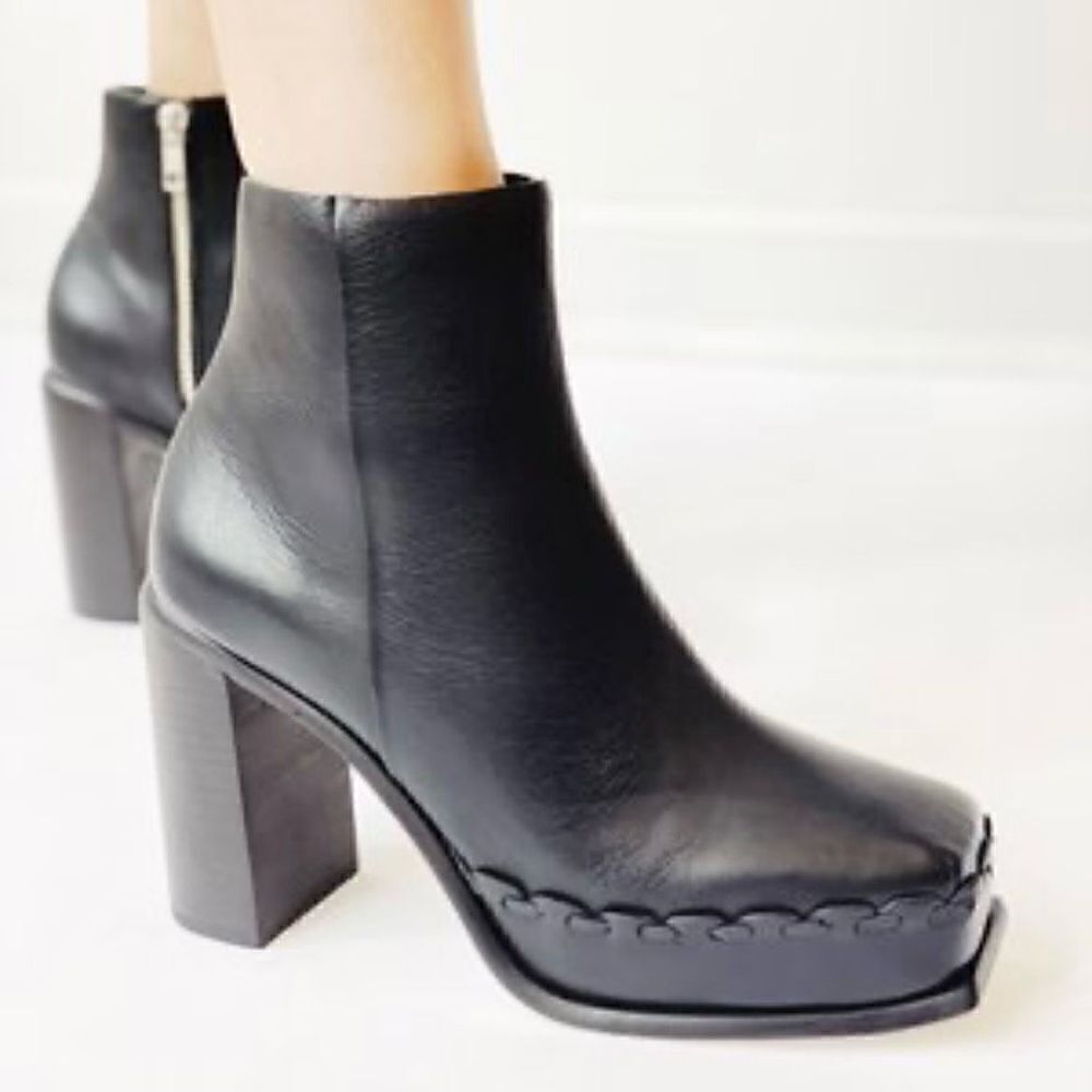 Wal & Pai Women’s 39 EU 9 US Ensley Black Leather Calf Boots Brazil